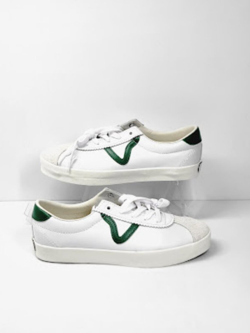 VANS Premium Sport Low 73 Shoes White Green leather Sneakers Sz M8.5 / W10 NWOB - Picture 3 of 8